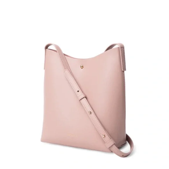 SAMARA Medium Off the Shoulder Bucket Crossbody Bag Pink Peony Vegan Leather - Picture 2 of 14